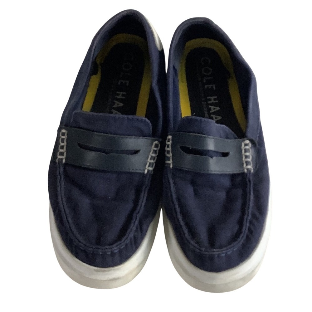 Cole Haan Grand 360 Navy Blue Canvas Penny Loafer Sneakers Mens 9.5